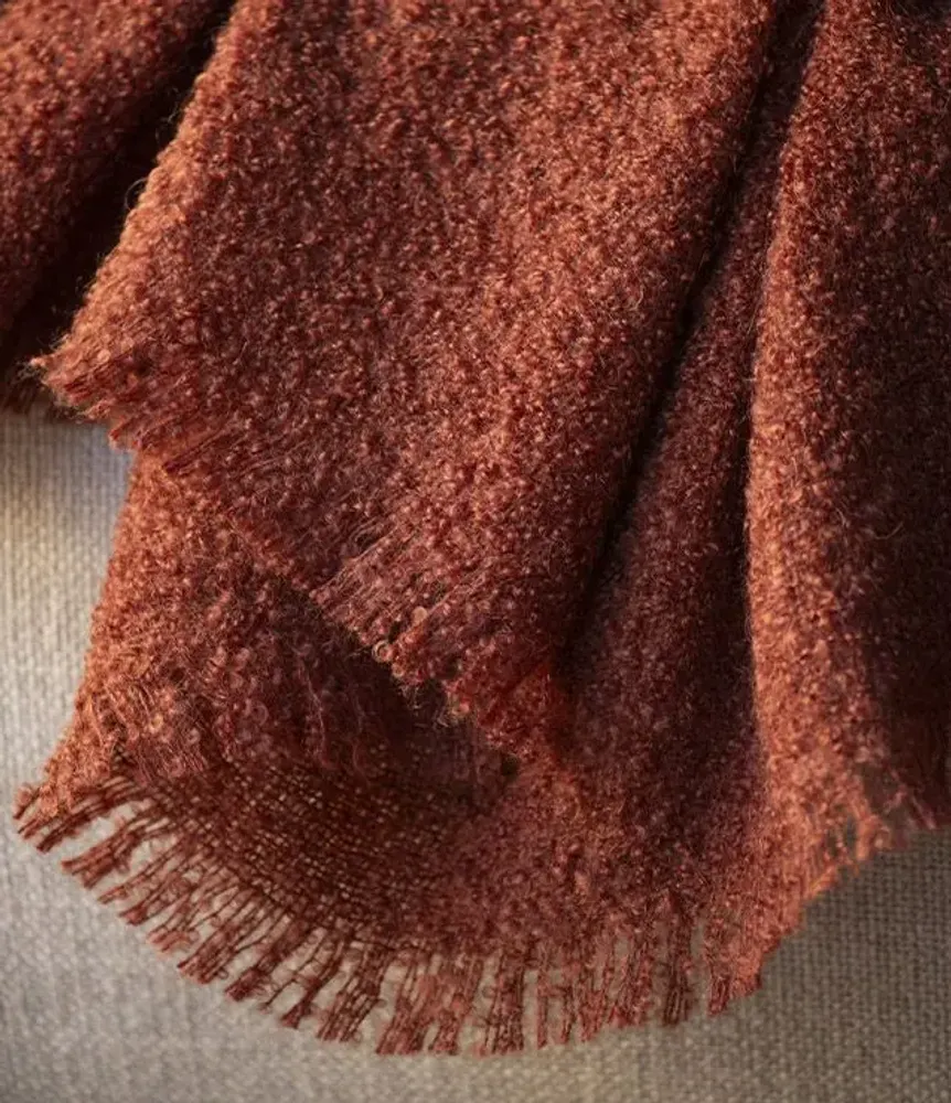 Throw blankets - THROW CIRRUS CHOCOLAT 140X180CM (55''X71'') 100% MOHAIR - BRUN DE VIAN-TIRAN