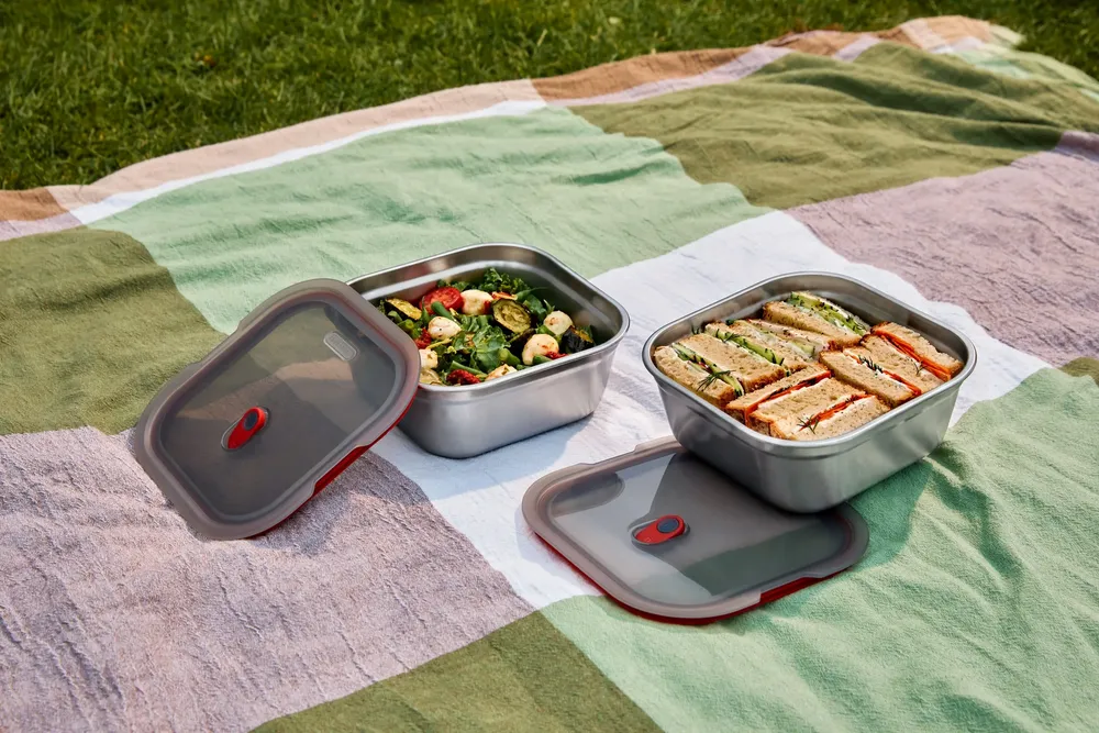 Food storage - BLACK+BLUM Lunch Box|Microwave Safe Stainless Steel |Square 1.1L |1.4L - BLACK+BLUM EUROPE