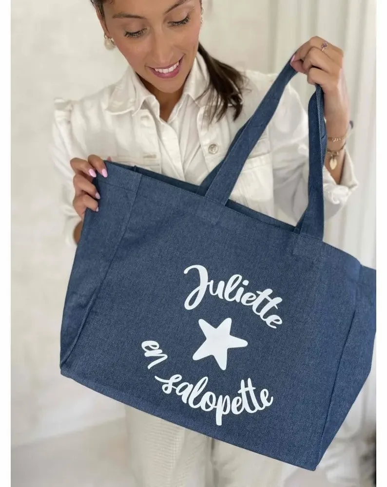 Bags and totes - Reusable Shopping Tote Bag – Nancy Jeans Dark  (43 × 15 × 36 cm) - MOONPACK