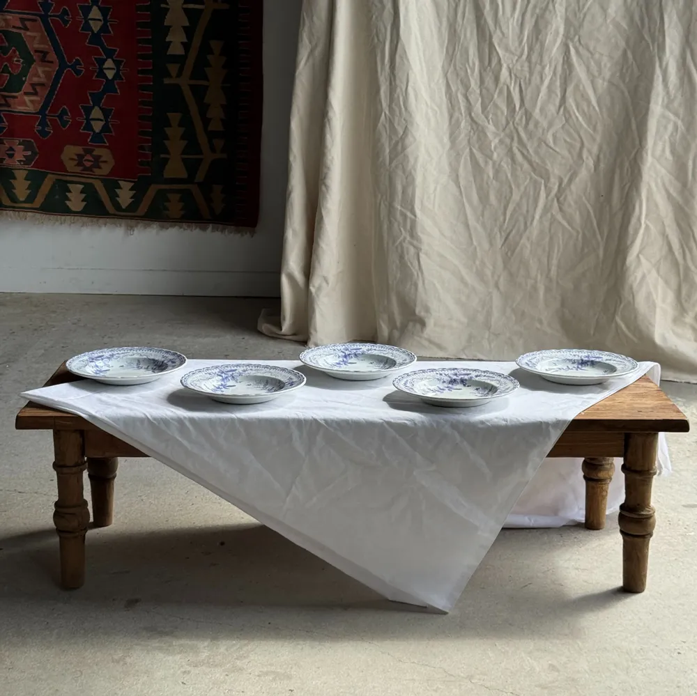 Assiettes au quotidien - Lot de 5 assiettes creuses en faïence à décor floral couleur lavande H - OFFICE OBJETS
