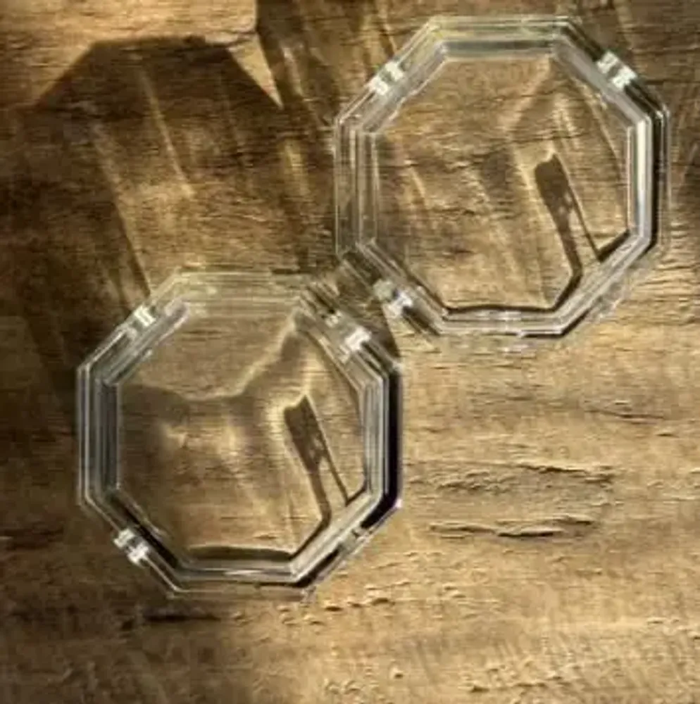 Objets de décoration - Lot de 2 cendriers octogonaux vintage en verre moulé D11 H3,5 - OFFICE OBJETS