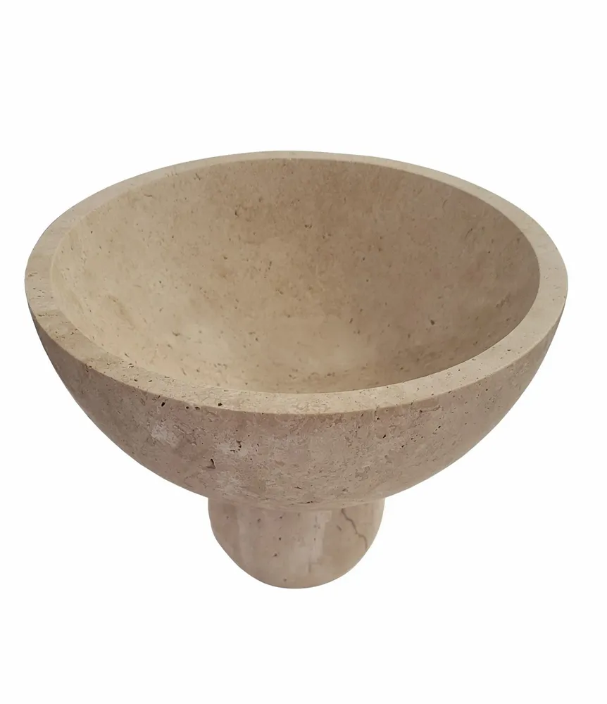 Objets de décoration - Bol en travertine beige 200*170MM - SAGIT