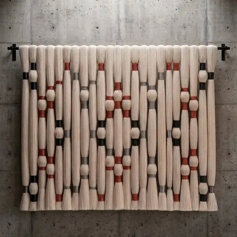 Other wall decoration - Copper Diamond: Large-Scale Handmade Modern Macramé Wall Installation - SARMAL DESIGN