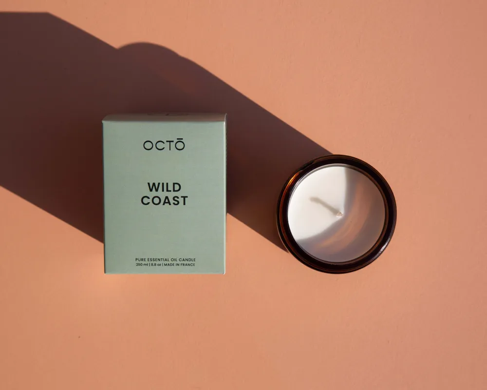Candles - Wild Coast (Spruce + Eucalyptus + Juniper + Peppermint) | Amber jar candle - OCTŌ