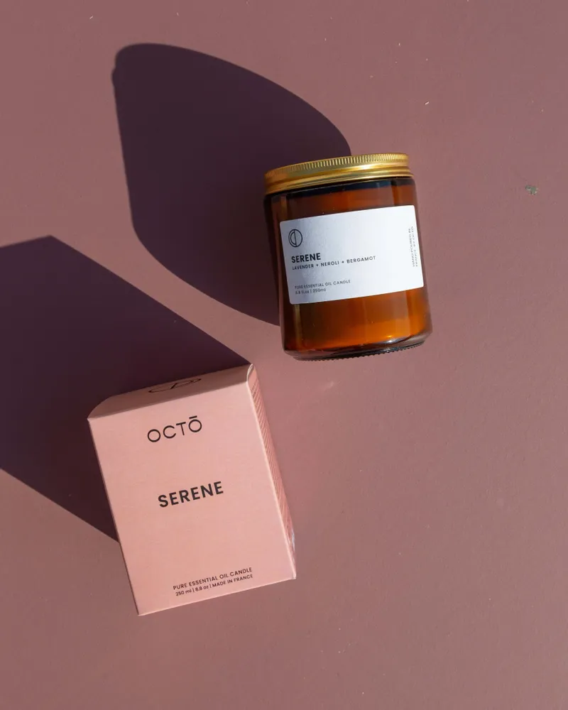 Bougies - Serene (Lavande + Bergamote + Néroli) | Bougie pot ambré - OCTŌ