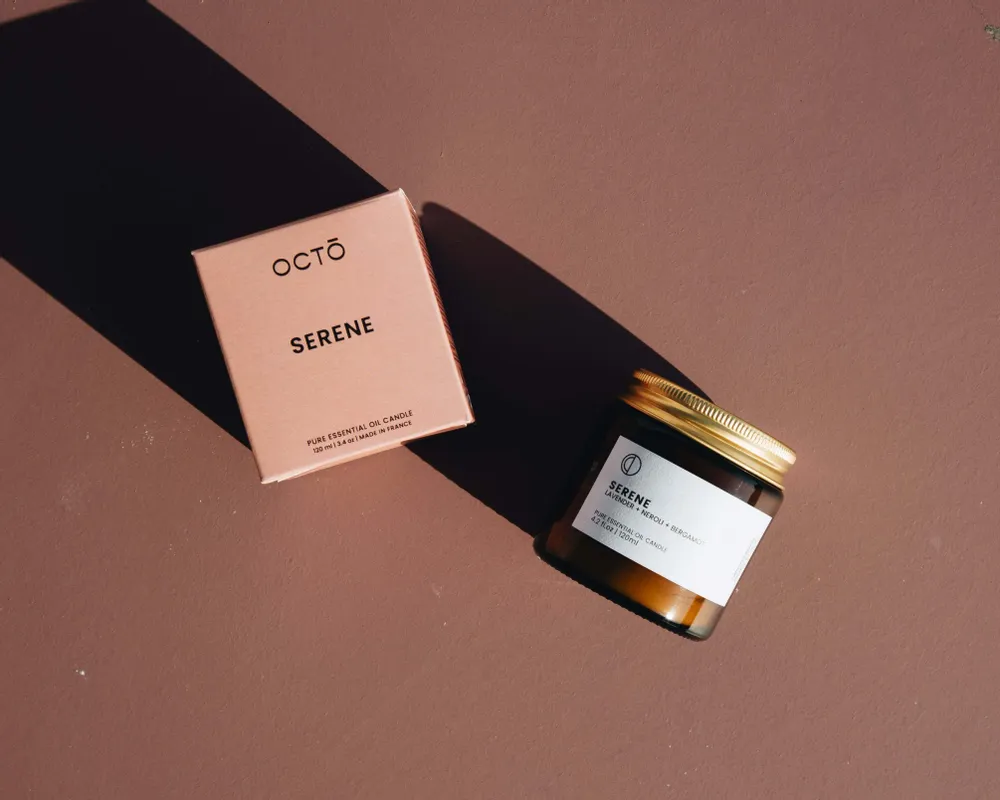 Bougies - Serene (Lavande + Bergamote + Néroli) | Bougie pot ambré - OCTŌ