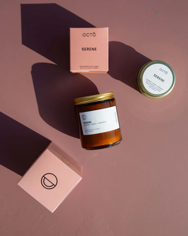 Bougies - Serene (Lavande + Bergamote + Néroli) | Bougie pot ambré - OCTŌ