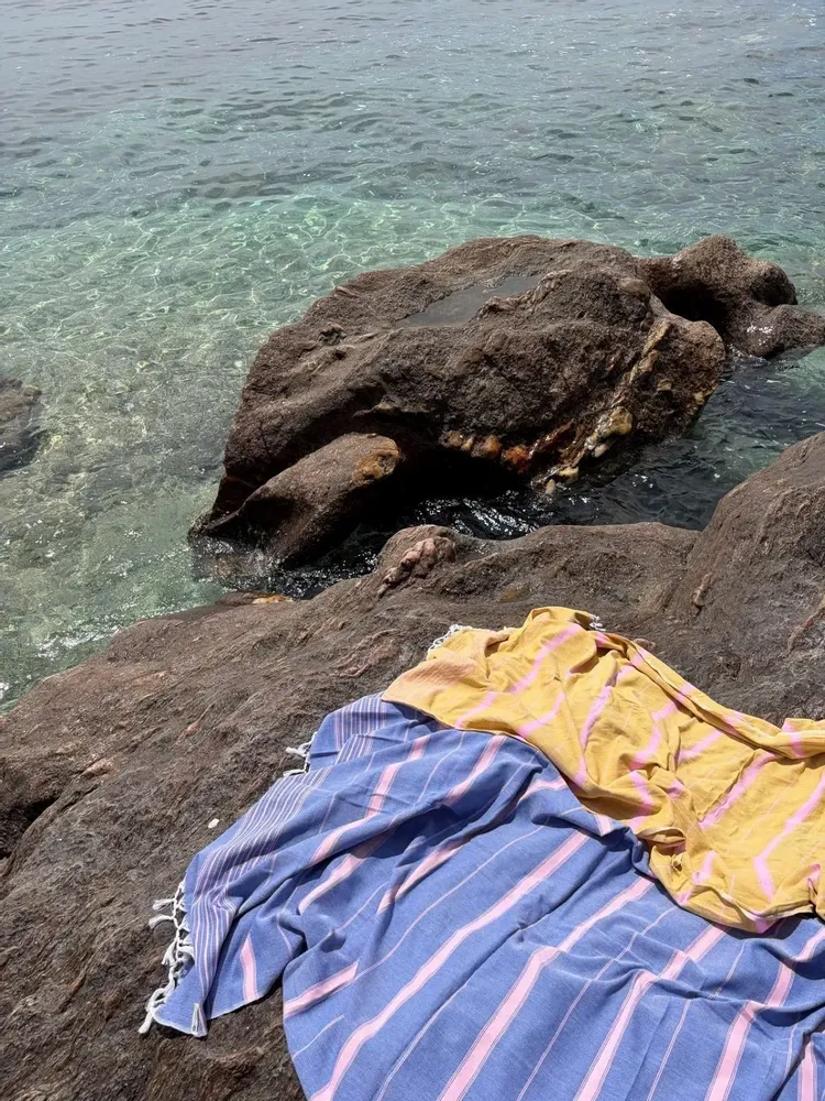 Other bath linens - hammam towel parliament blue-powder pink 170x100 cm - OTTOMANIA