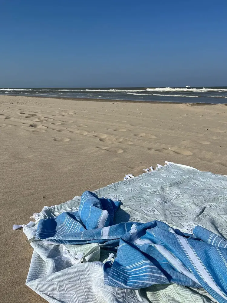 Other bath linens - hammam towel XL ocean blue-light blue 220x160 cm - OTTOMANIA