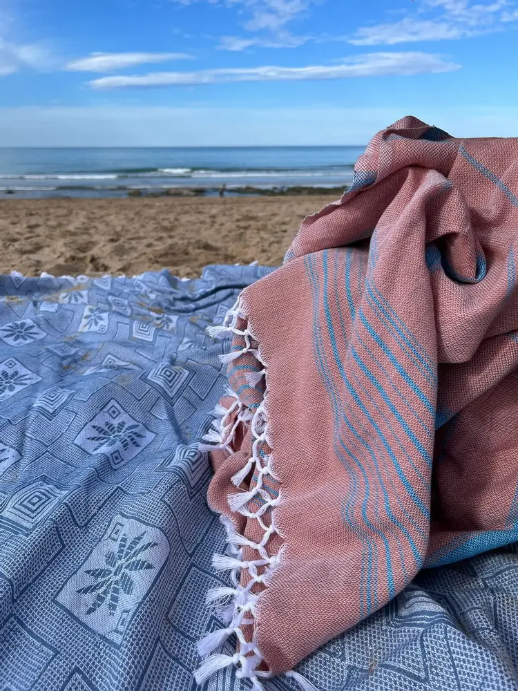 Other bath linens - hammam towel copper/ocean blue 170x100cm - OTTOMANIA