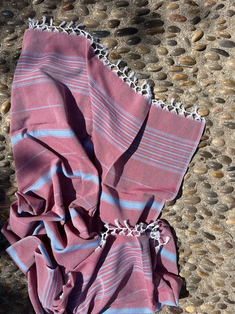 Other bath linens - hammam towel burgundy red/blue 170x100cm - OTTOMANIA