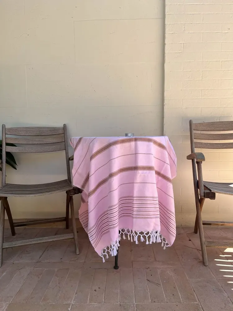 Autres linges de bain - fouta XL rose/marron 220x160cm - OTTOMANIA