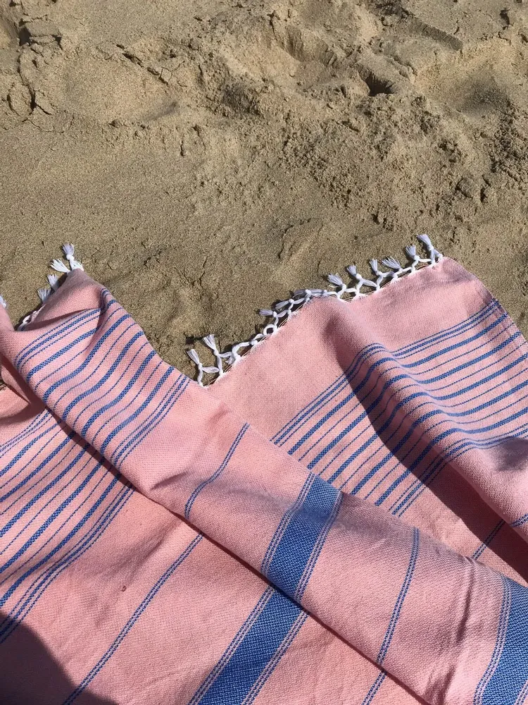 Other bath linens - hammam towel XL peach/greek blue 220x160cm - OTTOMANIA