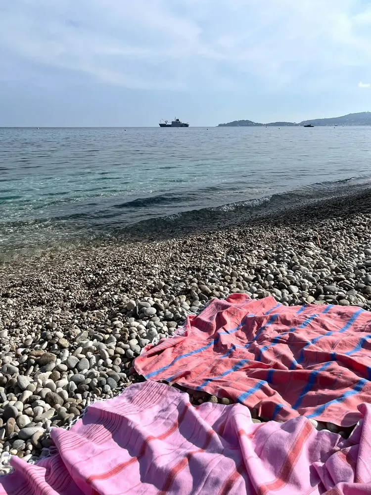 Other bath linens - hammam towel coral red-mediterranean blue 170x100 cm - OTTOMANIA