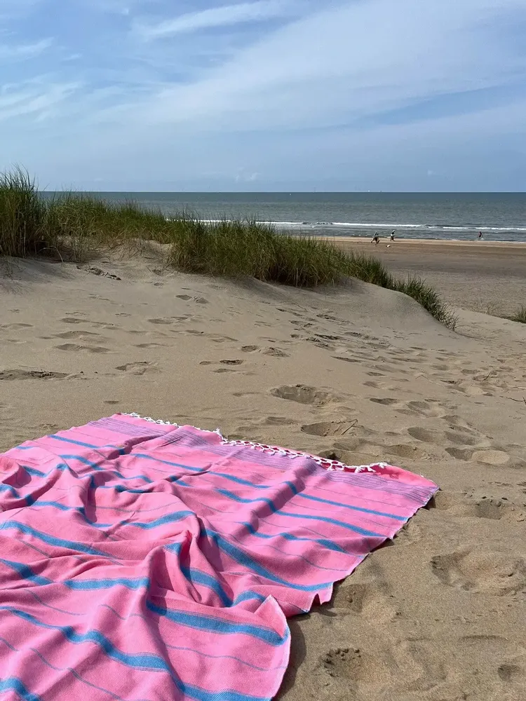 Autres linges de bain - fouta rose bonbon-bleu océan 170x100cm - OTTOMANIA