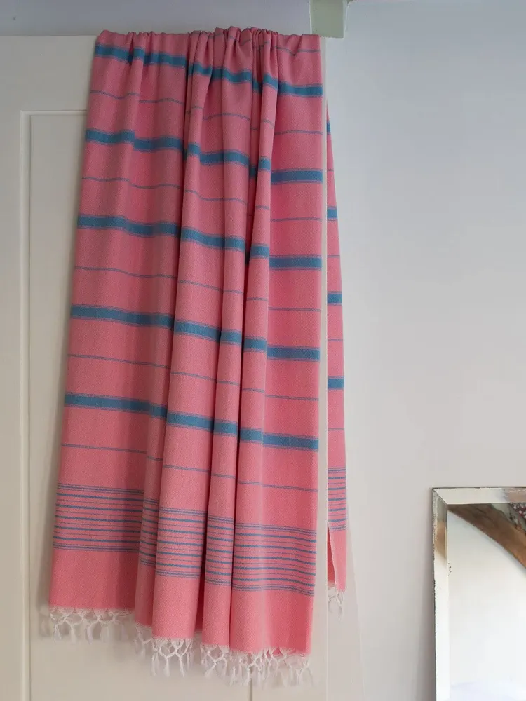 Other bath linens - hammam towel XL candy pink-ocean blue 220x160 cm - OTTOMANIA