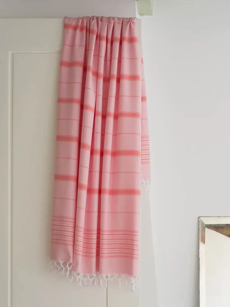 Other bath linens - hammam towel XL powder pink-coral red 220x160 cm - OTTOMANIA