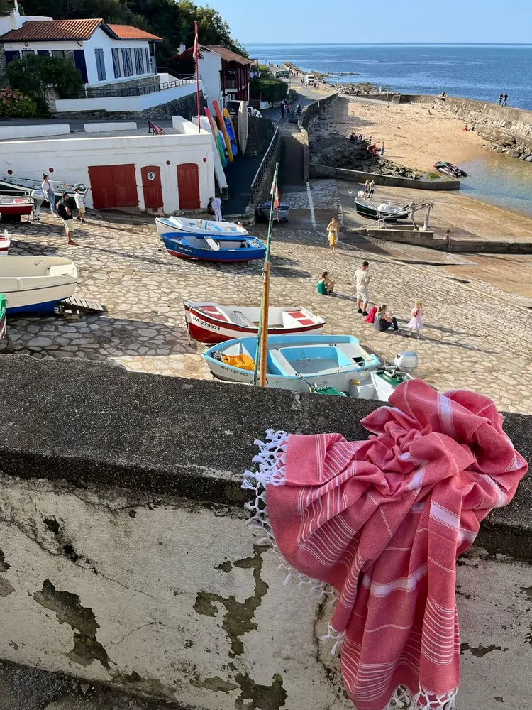 Autres linges de bain - fouta rouge brique/rose 170x100cm - OTTOMANIA