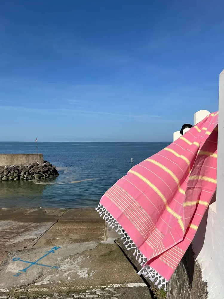 Autres linges de bain - fouta rose tulipe/jaune 170x100cm - OTTOMANIA
