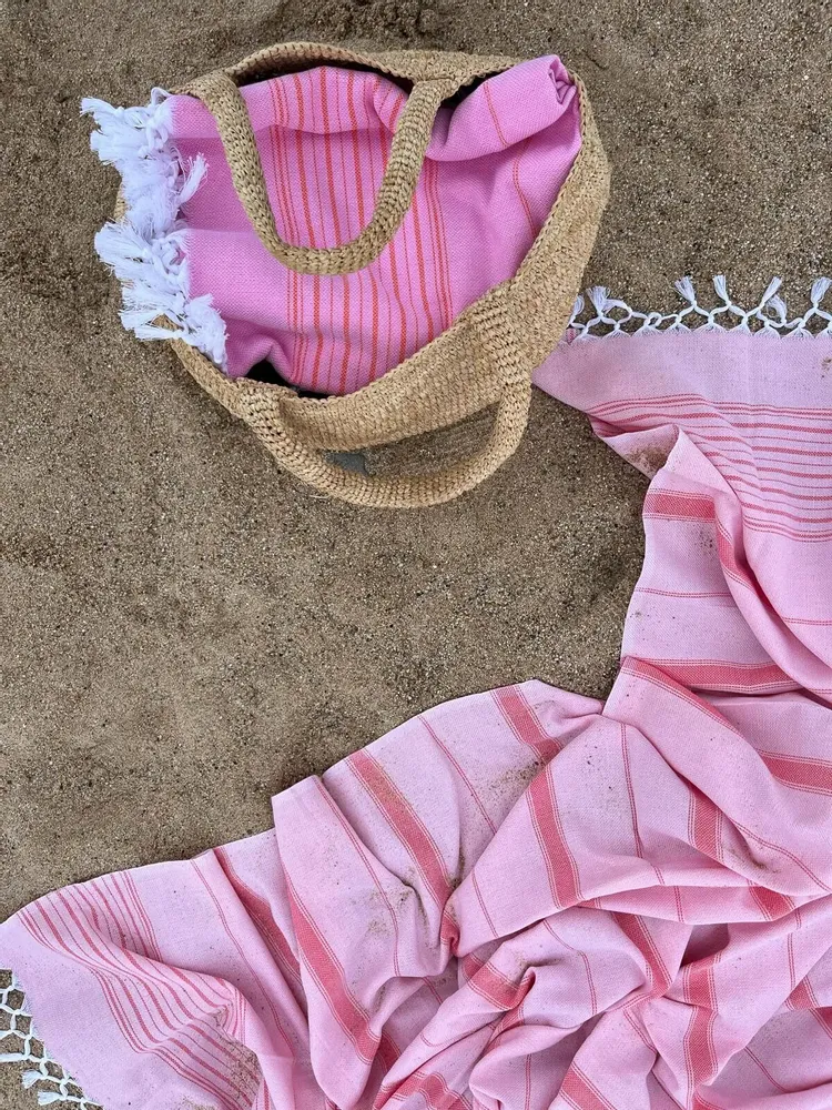 Other bath linens - hammam towel sorbet pink/mandarin 170x100cm - OTTOMANIA