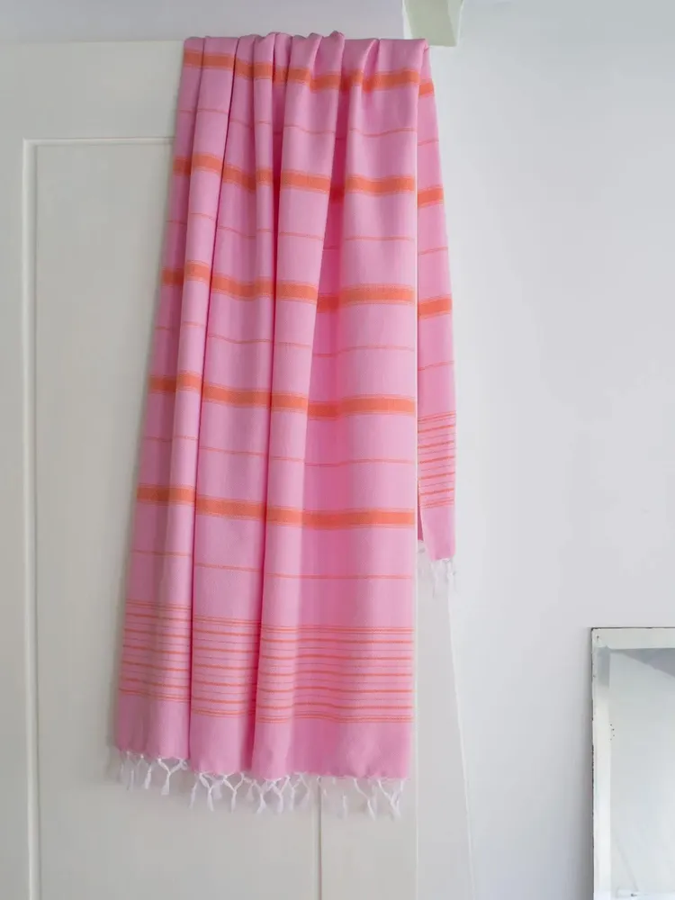 Other bath linens - hammam towel XL sorbet pink/mandarine 220x160cm - OTTOMANIA