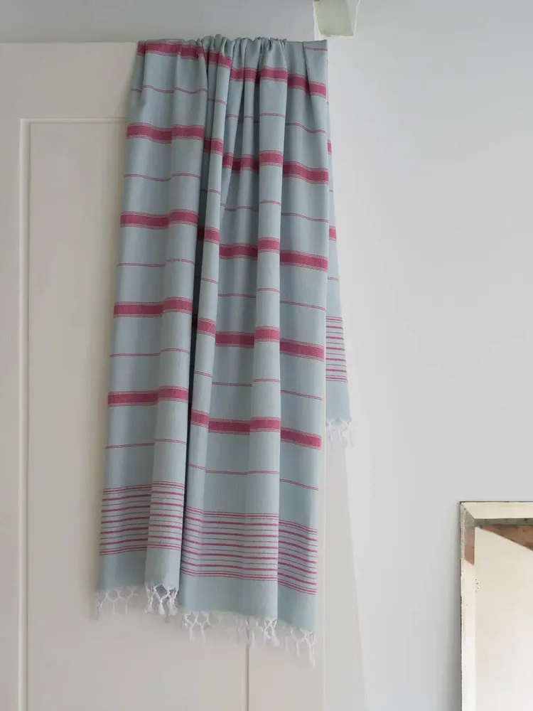 Other bath linens - hammam towel XL sea green-cerise 220x160cm - OTTOMANIA