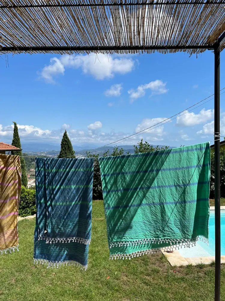 Other bath linens - hammam towel XL jade green/ocean blue 220x160cm - OTTOMANIA