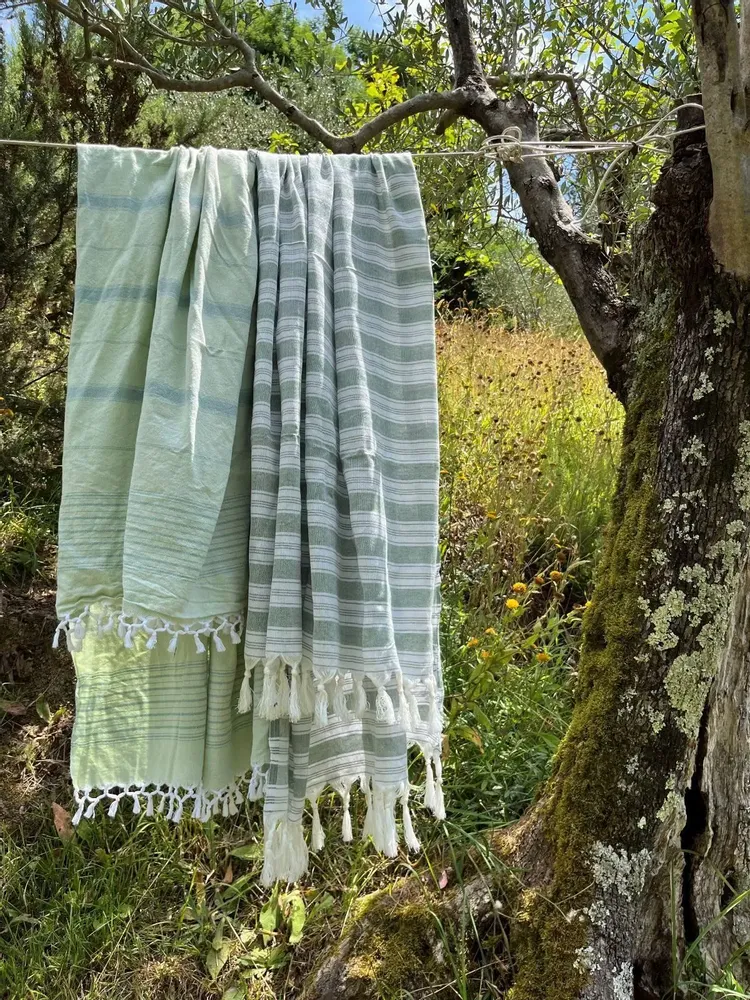 Other bath linens - hammam towel light green/grey-green 170x100cm - OTTOMANIA