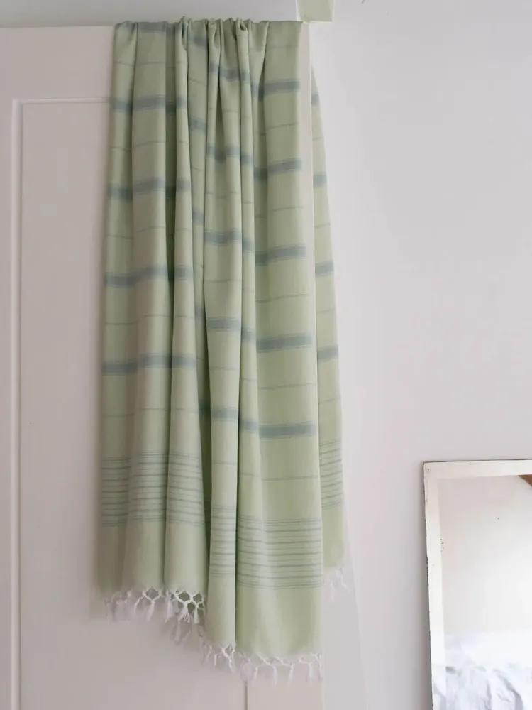 Other bath linens - hammam towel XL light green/grey green 220x160cm - OTTOMANIA