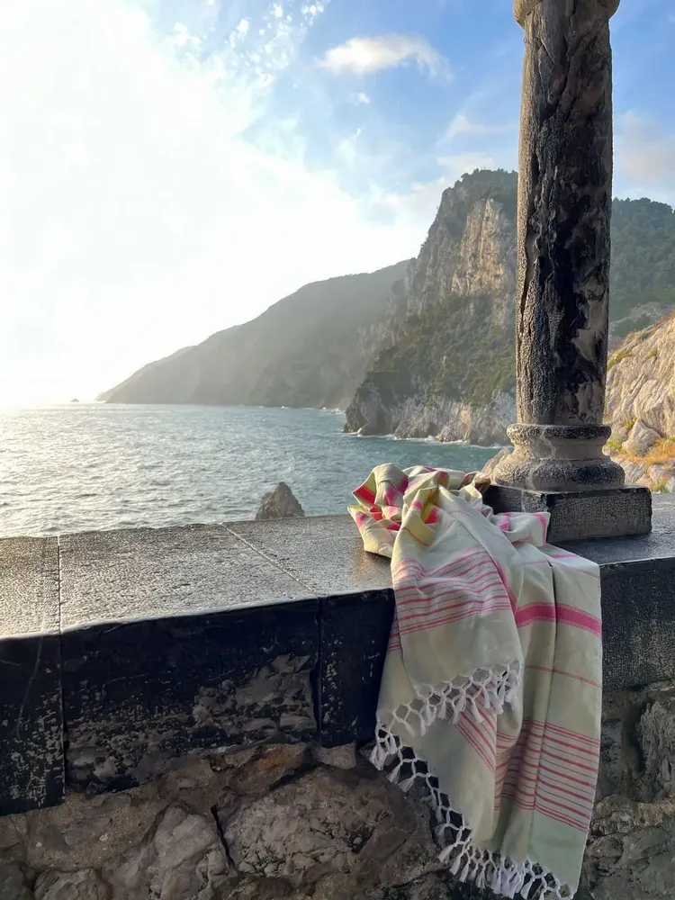 Other bath linens - hammam towel light green/fuchsia 170x100cm - OTTOMANIA