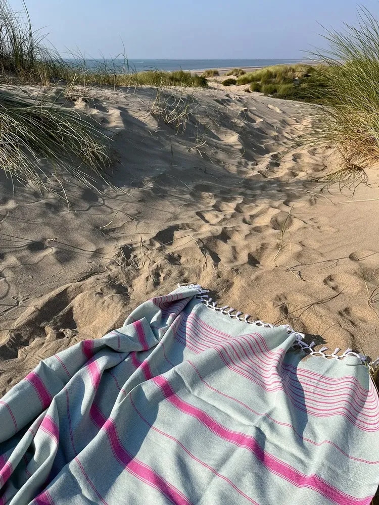 Other bath linens - hammam towel XL sage/fuchsia 220x160cm - OTTOMANIA