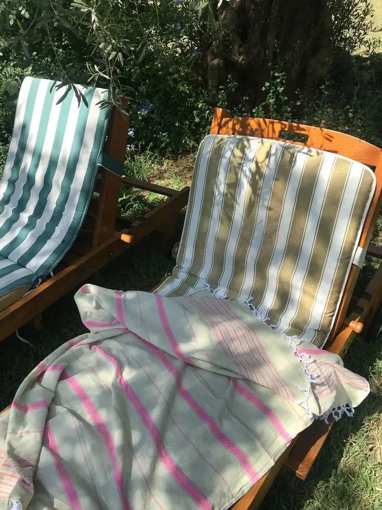 Other bath linens - hammam towel XL linden/candy pink 220x160cm - OTTOMANIA