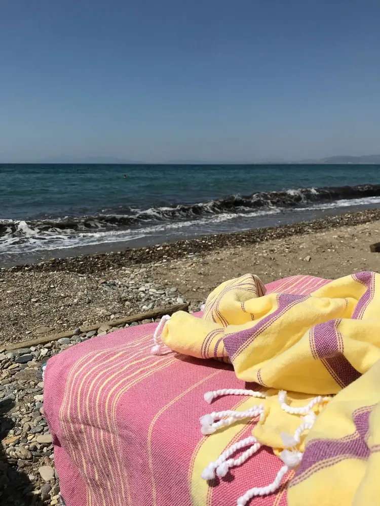 Other bath linens - hammam towel XL yellow/raspberry 220x160cm - OTTOMANIA