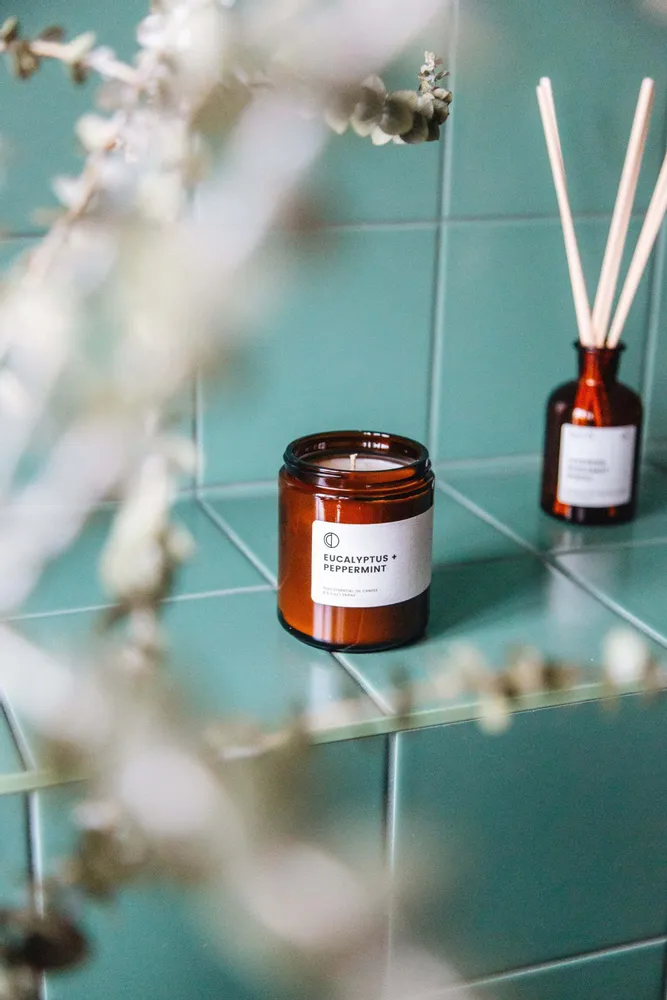 Bougies - Eucalyptus + Menthe poivree | Bougie Pot Ambré |250ml - OCTŌ