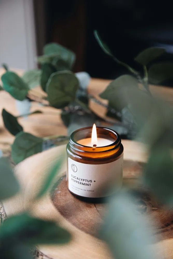 Bougies - Eucalyptus + Menthe poivree | Bougie Pot Ambré |250ml - OCTŌ