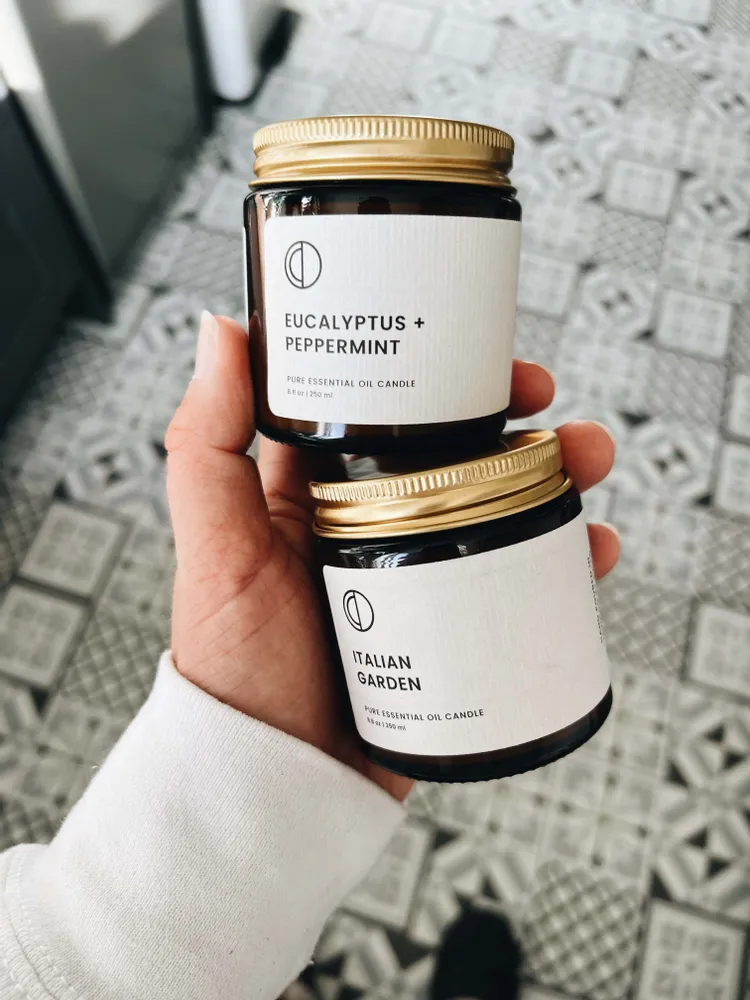 Bougies - Eucalyptus + Menthe poivree | Bougie Pot Ambré |250ml - OCTŌ