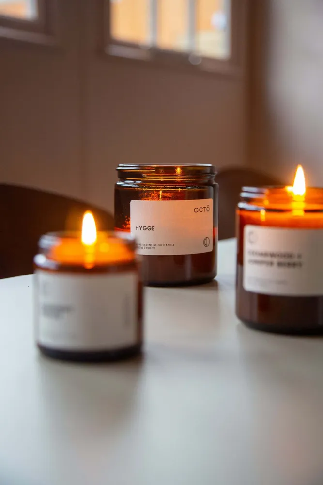 Bougies - Eucalyptus + Menthe poivree | Bougie Pot Ambré |250ml - OCTŌ