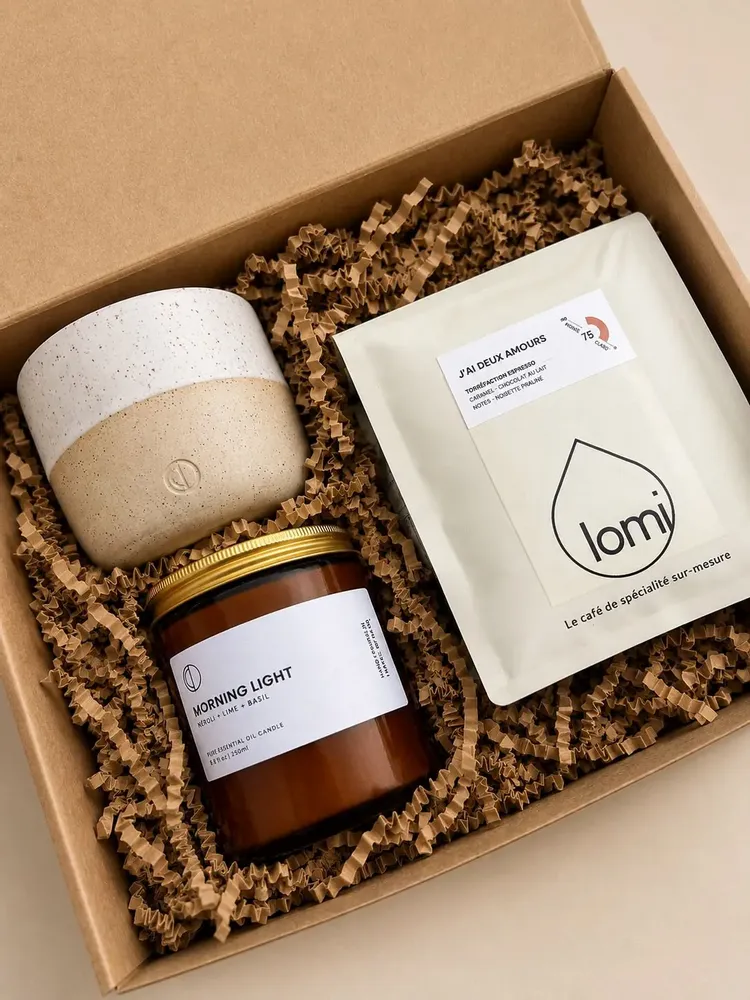 Gifts - Morning Box | Candle, ceramic cup "Land Cream" and coffee - OCTŌ