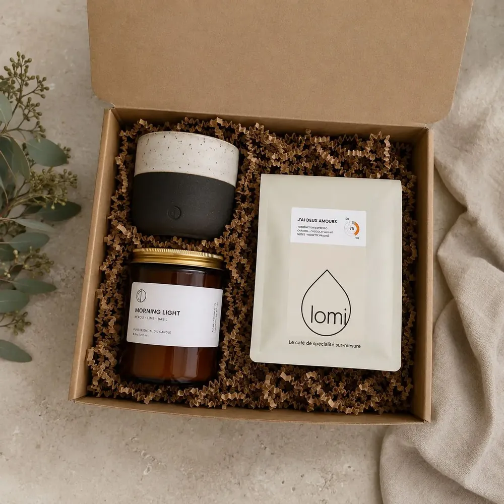 Gifts - Morning Box | Candle, ceramic cup "Land Cream" and coffee - OCTŌ