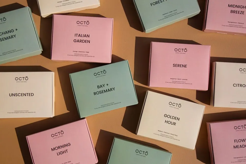 Candles - Tealights | Box of 12 pieces | French Lavender - OCTŌ