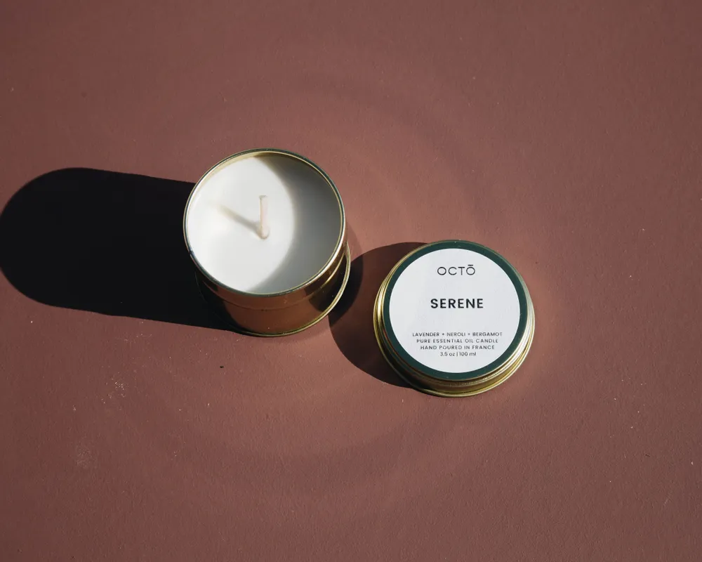 Candles - Golden Metal Box Candle | Different scents 100 ml |Lavender - OCTŌ