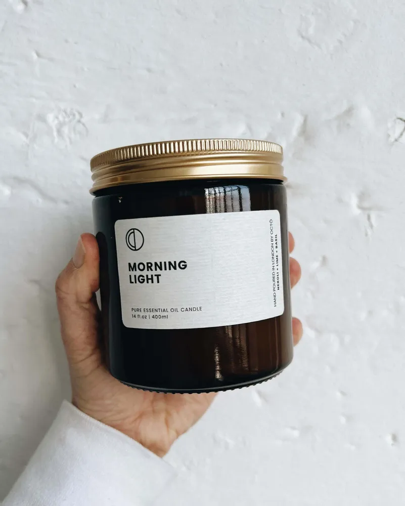 Candles - Morning Light (Neroli + Lime + Basil) | Amber Jar Candle |120ml - OCTŌ