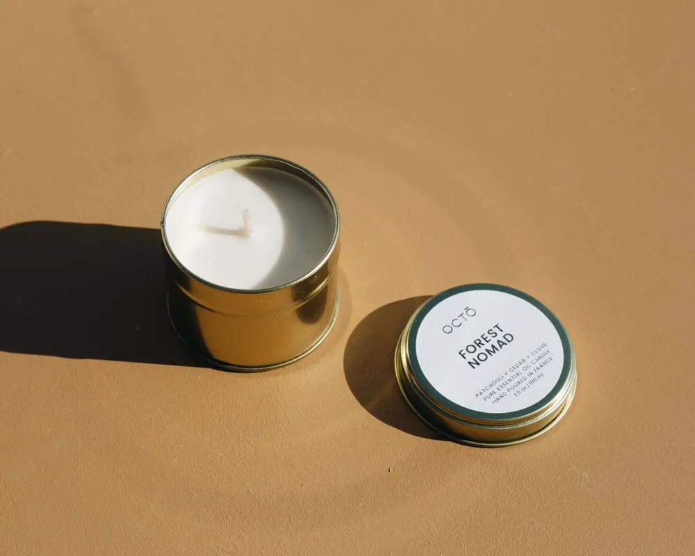 Candles - Golden Metal Box Candle | Different scents 100 ml |Bergamot - OCTŌ