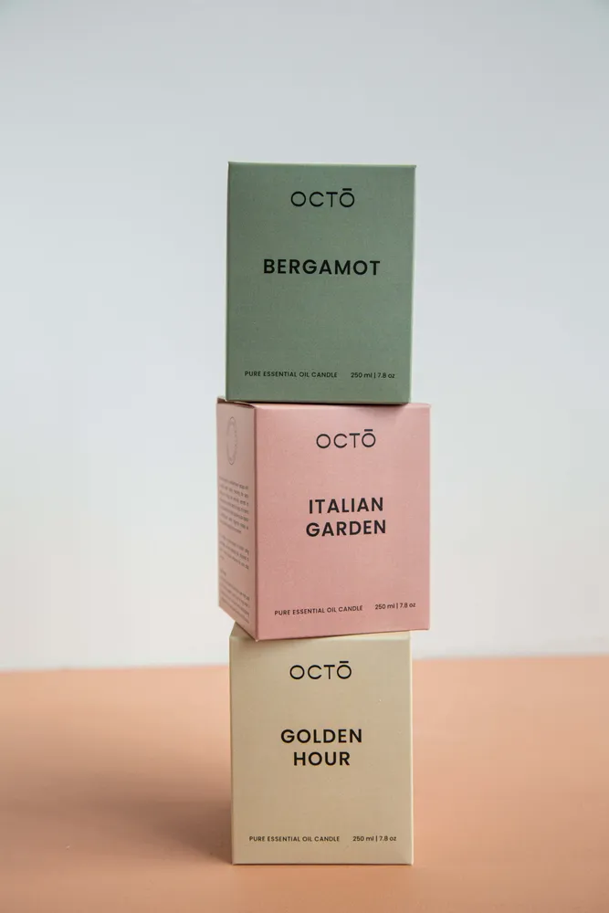 Candles - Golden Hour (Mandarin + Patchouli + Ylang Ylang) | Amber Jar Candle |250ml - OCTŌ