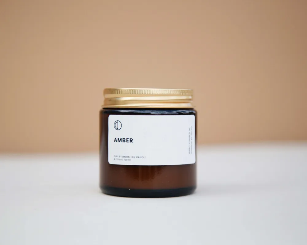 Candles - Amber (Lavender + Patchouli + Frankincense) | Amber Jar Candle |120ml - OCTŌ