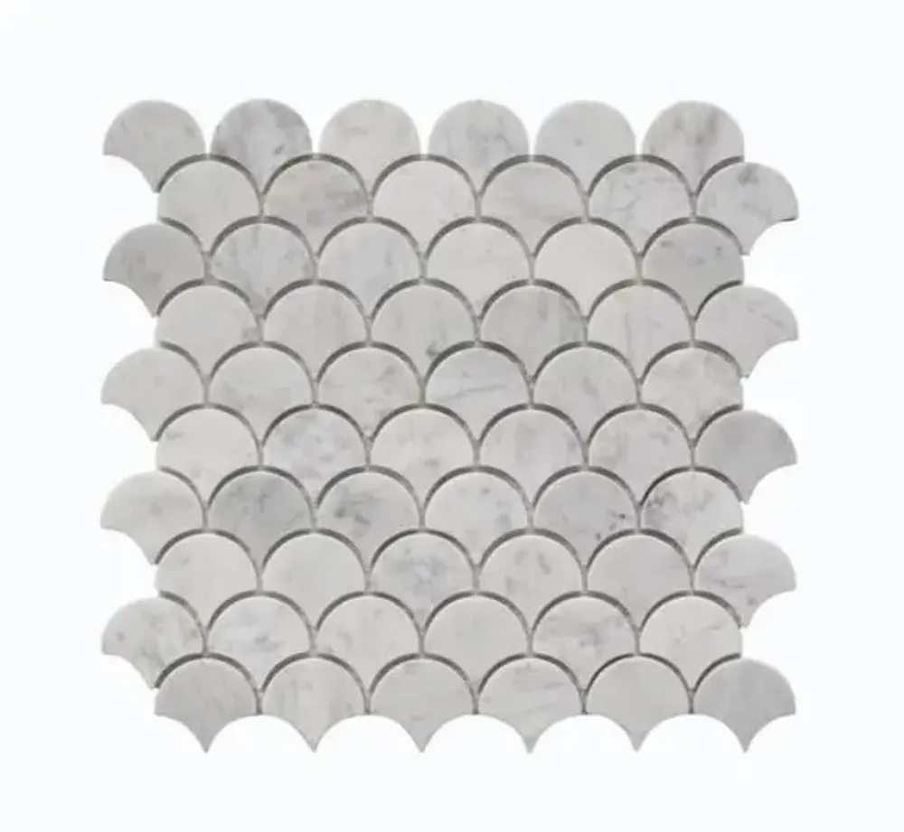 Mosaics - Carrara white fish scale marble mosaic - SAGIT