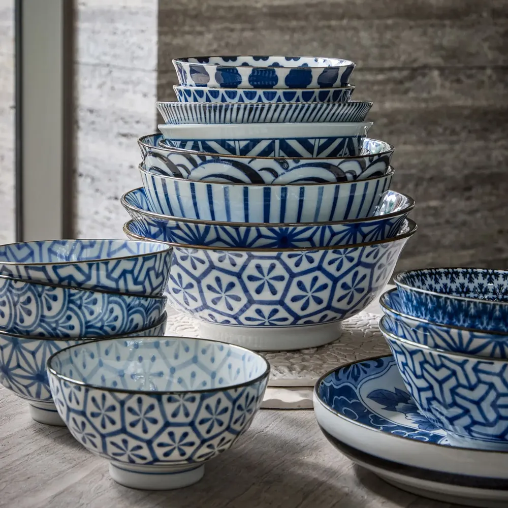 Assiettes au quotidien - Porcelaine bleue et blanche - TOKYO DESIGN STUDIO