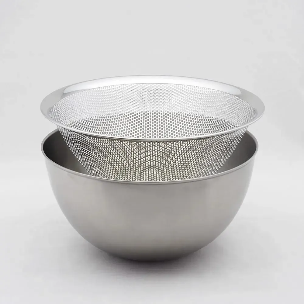 Kitchen utensils - 23cm stainless steel perforated bowl strainer/SORI YANAGI - ABINGPLUS