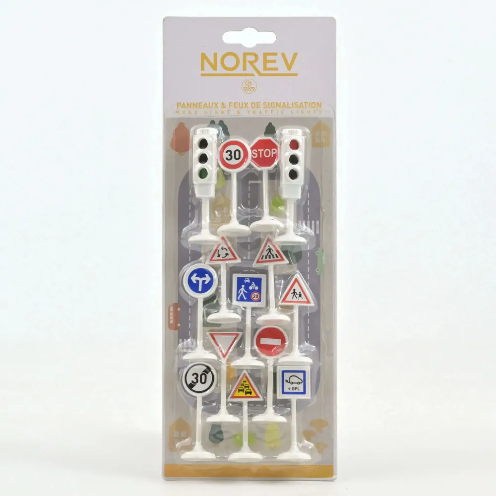 Jouets enfants - Panneaux de signalisation et feux tricolores pour voitures miniatures - NOREV