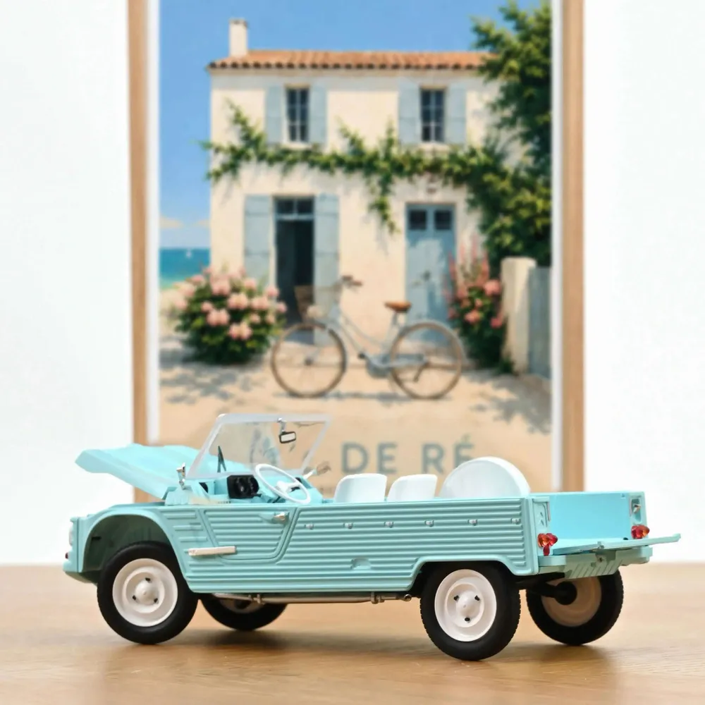 Cadeaux - Citroën Méhari 1983 Bleu Clair - Voiture miniature 1/18 - 300pcs - NOREV